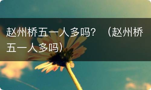 赵州桥五一人多吗？（赵州桥五一人多吗）