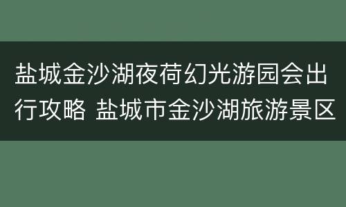 盐城金沙湖夜荷幻光游园会出行攻略 盐城市金沙湖旅游景区