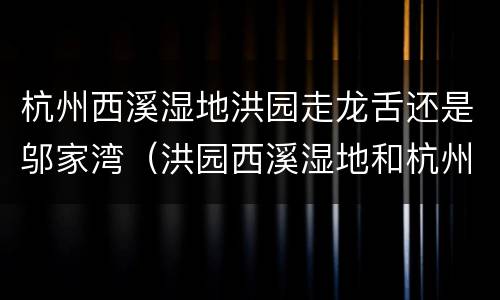 杭州西溪湿地洪园走龙舌还是邬家湾（洪园西溪湿地和杭州西溪湿地是一样的么）