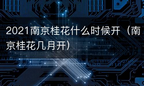 2021南京桂花什么时候开（南京桂花几月开）