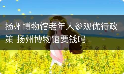 扬州博物馆老年人参观优待政策 扬州博物馆要钱吗