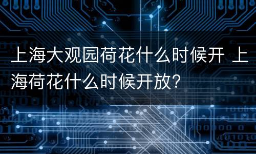 上海大观园荷花什么时候开 上海荷花什么时候开放?