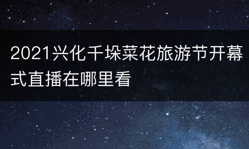 2021兴化千垛菜花旅游节开幕式直播在哪里看