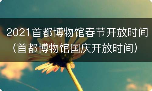2021首都博物馆春节开放时间（首都博物馆国庆开放时间）