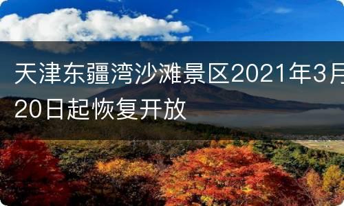 天津东疆湾沙滩景区2021年3月20日起恢复开放