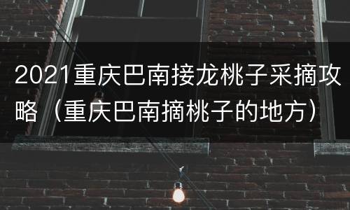 2021重庆巴南接龙桃子采摘攻略（重庆巴南摘桃子的地方）