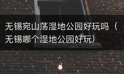 无锡宛山荡湿地公园好玩吗（无锡哪个湿地公园好玩）