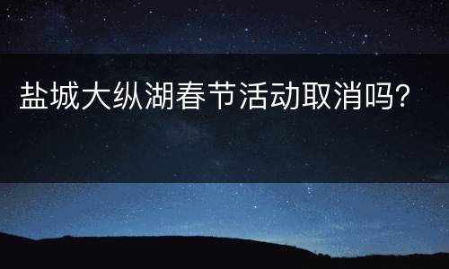 盐城大纵湖春节活动取消吗？