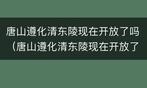 唐山遵化清东陵现在开放了吗（唐山遵化清东陵现在开放了吗最新消息）