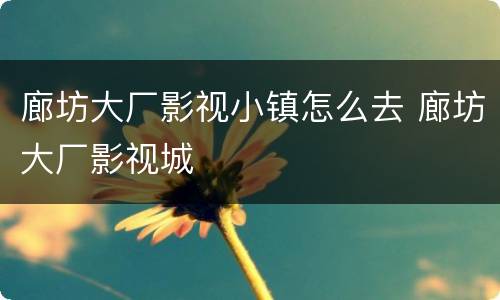 廊坊大厂影视小镇怎么去 廊坊大厂影视城