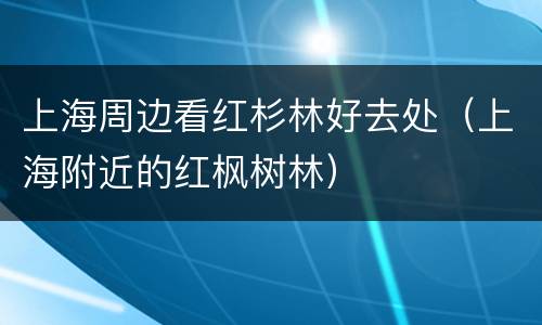 上海周边看红杉林好去处（上海附近的红枫树林）