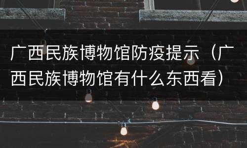 广西民族博物馆防疫提示（广西民族博物馆有什么东西看）