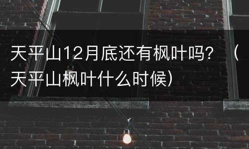 天平山12月底还有枫叶吗？（天平山枫叶什么时候）