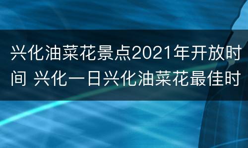兴化油菜花景点2021年开放时间 兴化一日兴化油菜花最佳时间2021