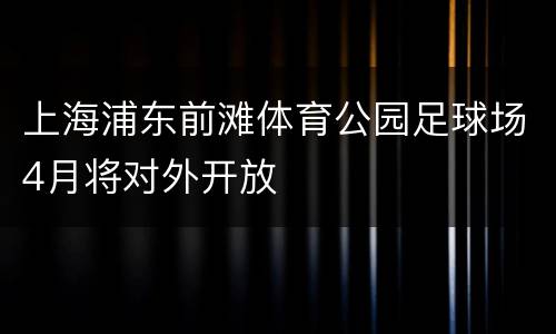 上海浦东前滩体育公园足球场4月将对外开放
