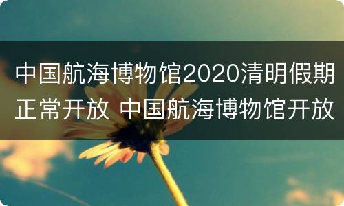 中国航海博物馆2020清明假期正常开放 中国航海博物馆开放时间