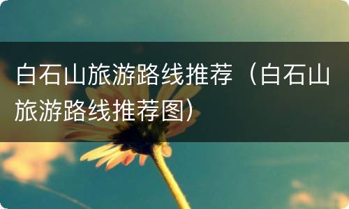 白石山旅游路线推荐（白石山旅游路线推荐图）