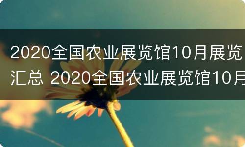 2020全国农业展览馆10月展览汇总 2020全国农业展览馆10月展览汇总表