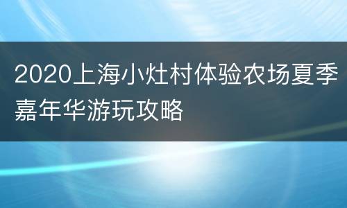 2020上海小灶村体验农场夏季嘉年华游玩攻略