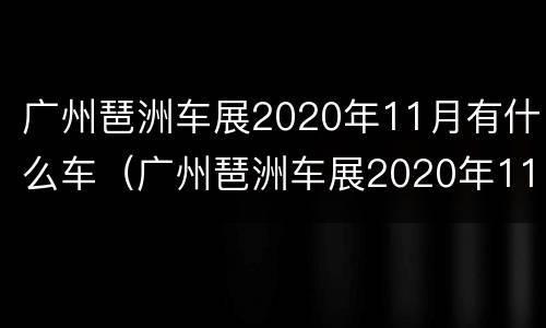 广州琶洲车展2020年11月有什么车（广州琶洲车展2020年11月有什么车可以进）