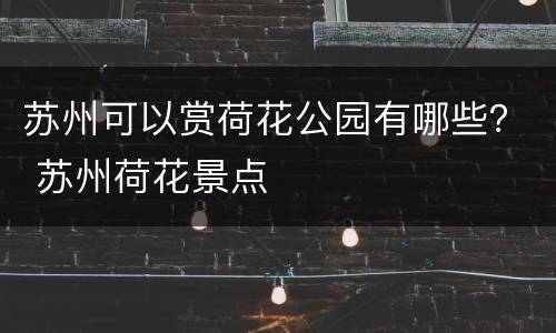 苏州可以赏荷花公园有哪些？ 苏州荷花景点