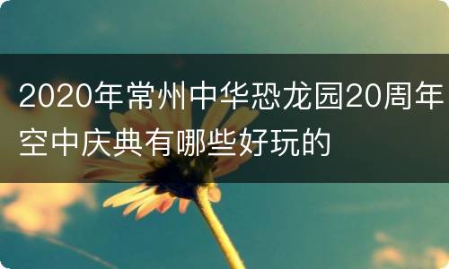 2020年常州中华恐龙园20周年空中庆典有哪些好玩的
