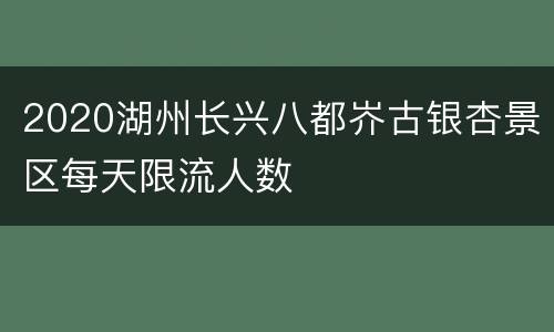 2020湖州长兴八都岕古银杏景区每天限流人数
