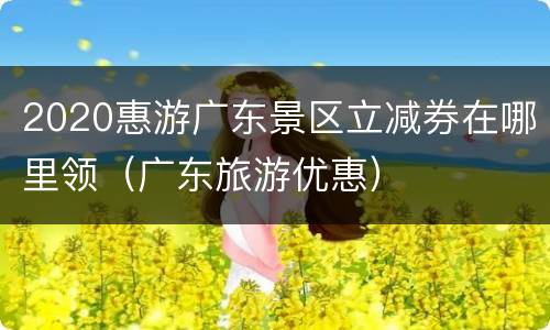 2020惠游广东景区立减券在哪里领（广东旅游优惠）