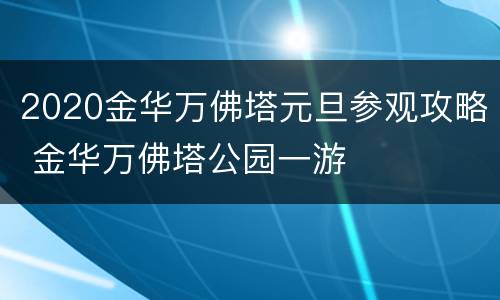 2020金华万佛塔元旦参观攻略 金华万佛塔公园一游