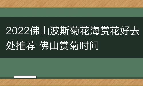 2022佛山波斯菊花海赏花好去处推荐 佛山赏菊时间