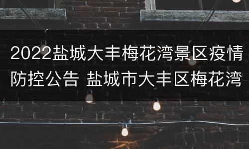 2022盐城大丰梅花湾景区疫情防控公告 盐城市大丰区梅花湾