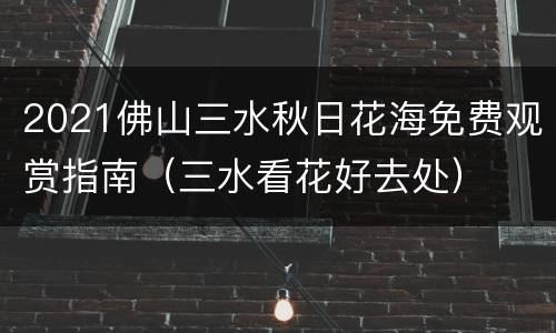 2021佛山三水秋日花海免费观赏指南（三水看花好去处）