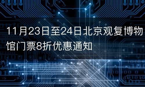 11月23日至24日北京观复博物馆门票8折优惠通知