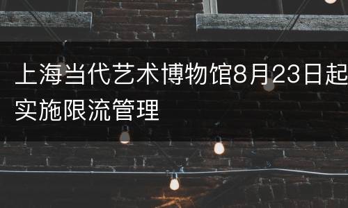 上海当代艺术博物馆8月23日起实施限流管理