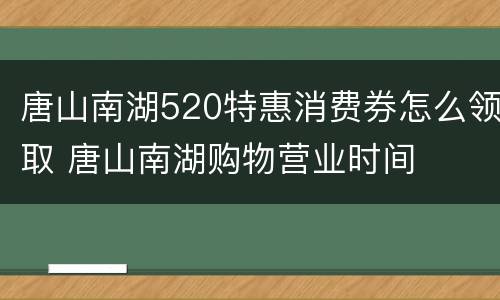 唐山南湖520特惠消费券怎么领取 唐山南湖购物营业时间