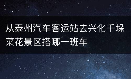 从泰州汽车客运站去兴化千垛菜花景区搭哪一班车