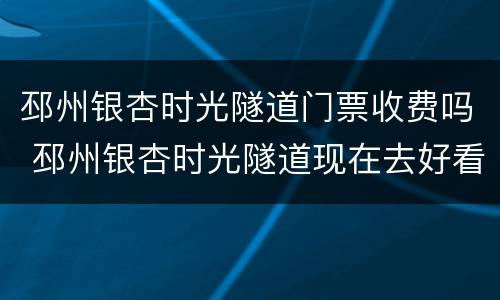 邳州银杏时光隧道门票收费吗 邳州银杏时光隧道现在去好看吗