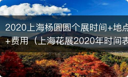 2020上海杨圆圆个展时间+地点+费用（上海花展2020年时间表）