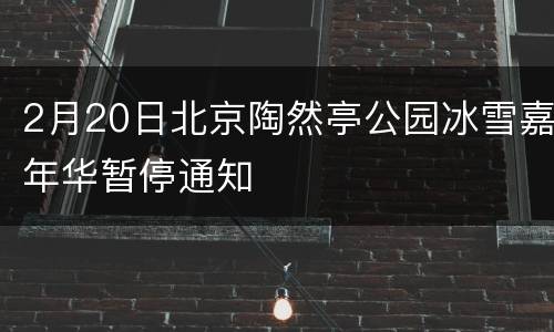 2月20日北京陶然亭公园冰雪嘉年华暂停通知
