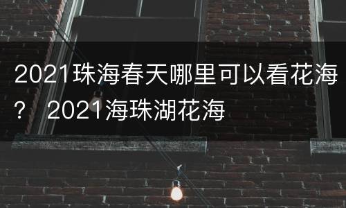 2021珠海春天哪里可以看花海？ 2021海珠湖花海