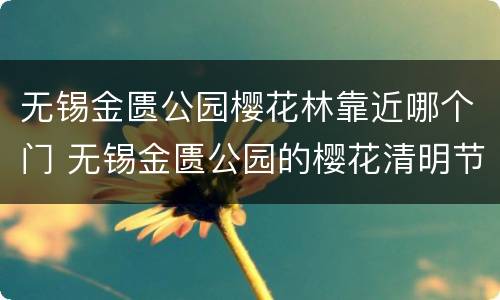 无锡金匮公园樱花林靠近哪个门 无锡金匮公园的樱花清明节还有吗