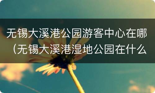 无锡大溪港公园游客中心在哪（无锡大溪港湿地公园在什么地方）
