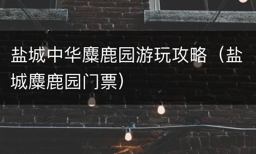 盐城中华麋鹿园游玩攻略（盐城麋鹿园门票）