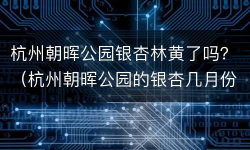 杭州朝晖公园银杏林黄了吗？（杭州朝晖公园的银杏几月份变黄）