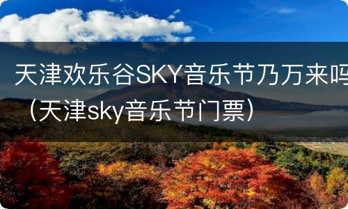 天津欢乐谷SKY音乐节乃万来吗（天津sky音乐节门票）