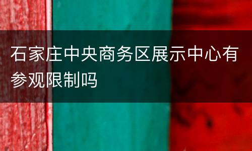 石家庄中央商务区展示中心有参观限制吗
