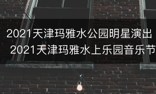 2021天津玛雅水公园明星演出 2021天津玛雅水上乐园音乐节