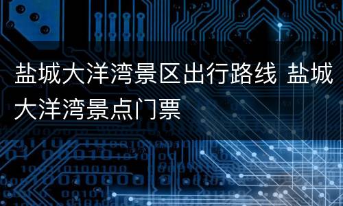 盐城大洋湾景区出行路线 盐城大洋湾景点门票