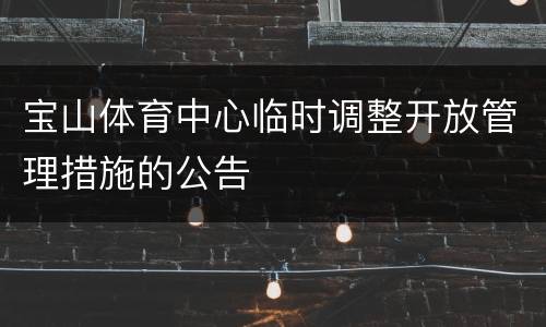 宝山体育中心临时调整开放管理措施的公告