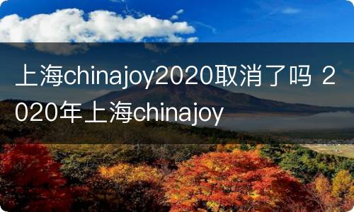 上海chinajoy2020取消了吗 2020年上海chinajoy